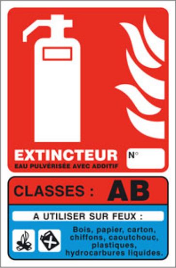 Image de Panneau signalétique classe de feux AB      125x190 mm