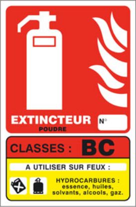 Image de Panneau signalétique classe de feux BC 125x190 mm