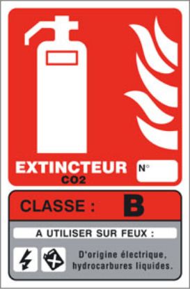 Image de Panneau signalétique classe de feux B CO² 125x190 mm