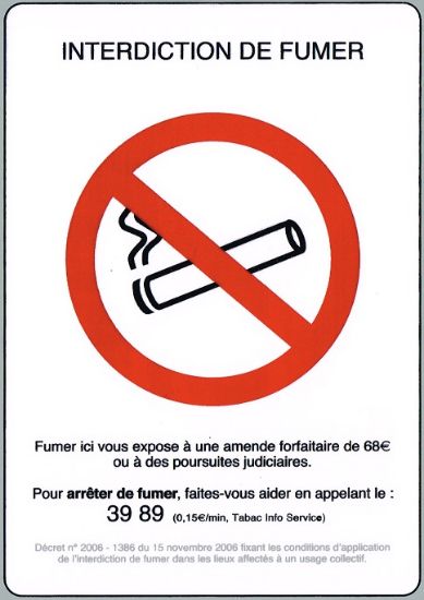 Image de Panneau signalétique interdiction de fumer 150x210 mm