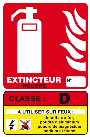 Image de Classe de feux D 125x190 mm