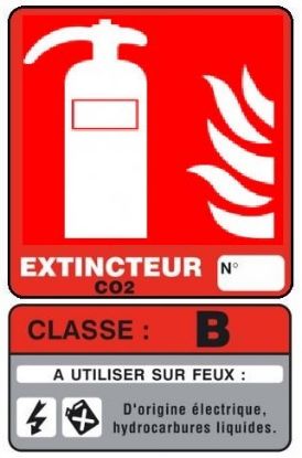 Image de Classe de feux B CO² 200x300 mm