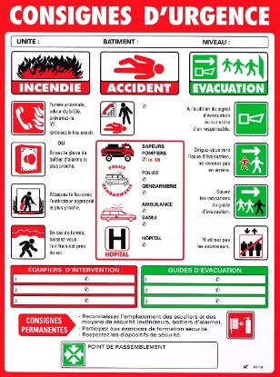 Image de Consignes d'urgence 200x300 mm