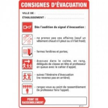 Image de Consignes d'évacuation 200x300 mm