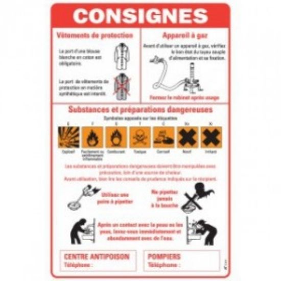 Image de Consignes salles de sciences 200x280 mm