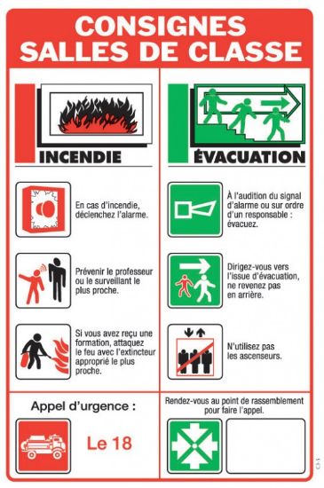 Image de Consignes salles de classe 200x300 mm