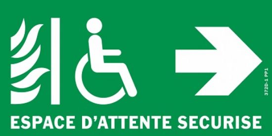 Image de Espace d'attente droite PMR 190x95 mm